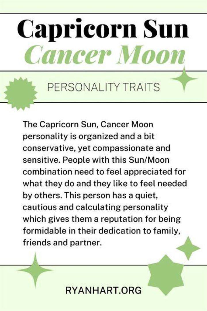 12 Capricorn Sun Cancer Moon Personality Traits