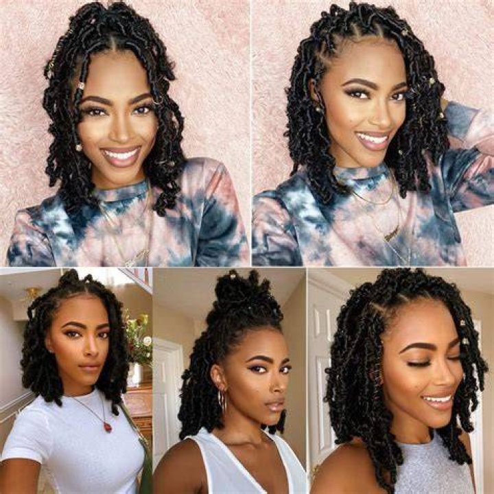 12 inch Short Butterfly Locs Crochet Hair Distressed Bob Faux Locs