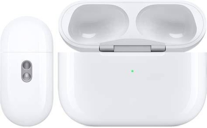 AirPods Pro with charging case on custom background