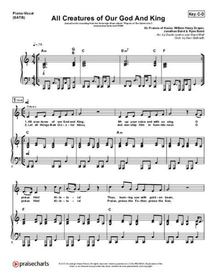 All Creatures Of Our God and King by Sovereign Grace Music