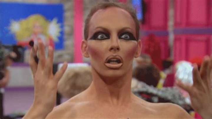 Alyssa Edwards making a funny face in the Rupaul's Drag Race runway