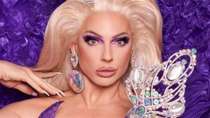 Alyssa Edwards poses with her hand on the main stage in RuPaul's Secret Celebrity Drag Race.
