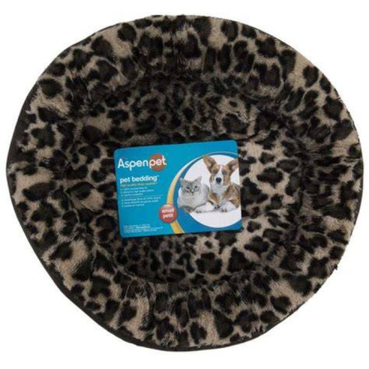 Aspen Pet Round Animal Print Bolster Cat Bed