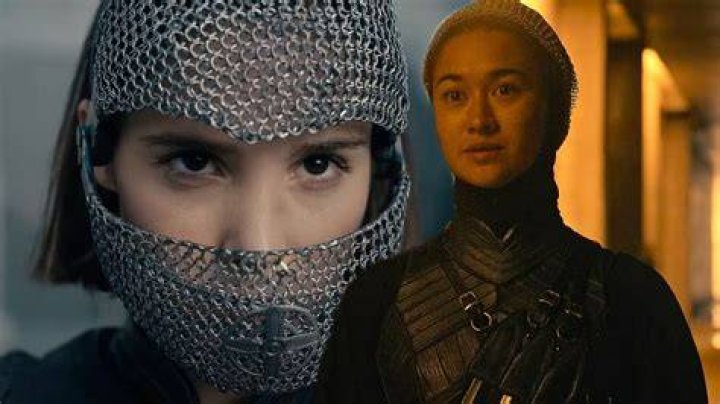 Ava glaring and determined next to Beatrice confronting a group of Firstborn Children in Warrior Nun season 2.