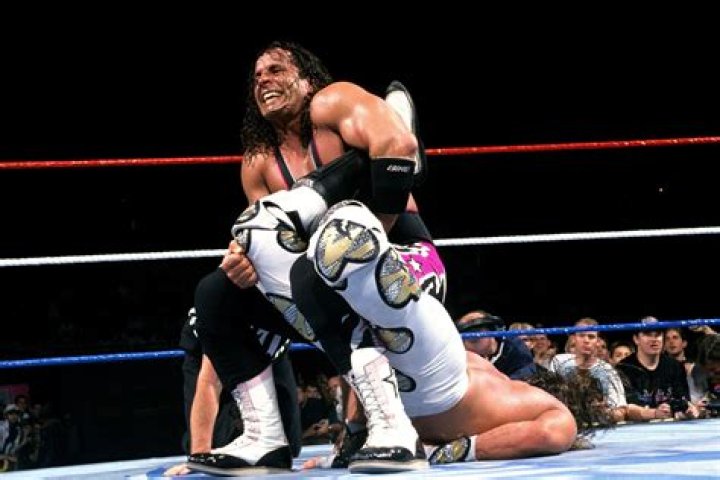Bret Hart sharpshooter on Randy Savage.