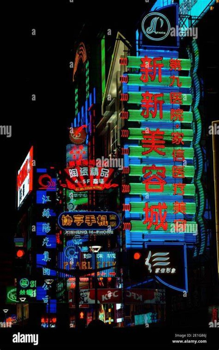 bright lights in Shanghai Big World