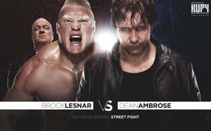 Brock Lesnar suplexes Dean Ambrose 