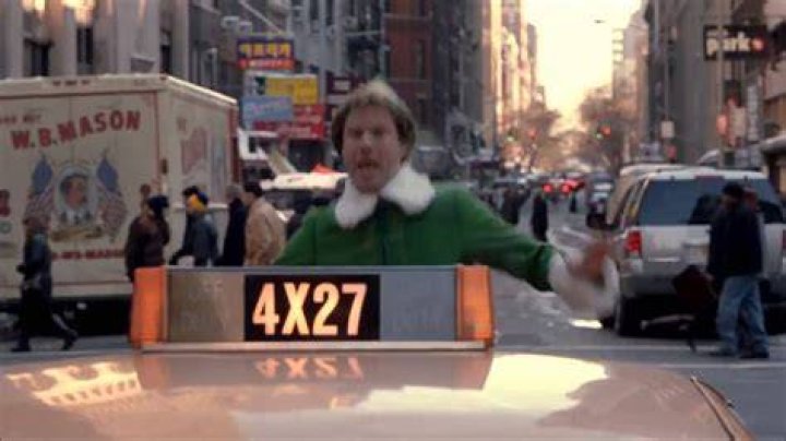 Buddy gets hit with a snowball in Elf