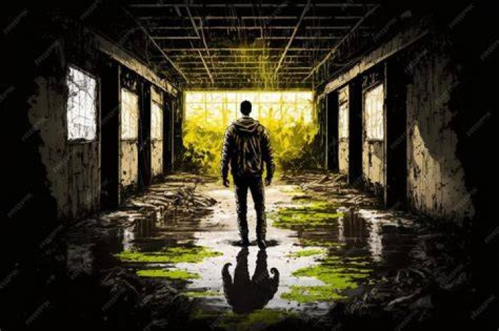 Caden walking in an abandoned city in Synecdoche New York