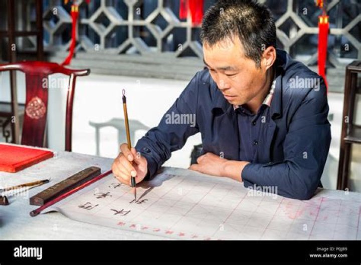 Calligrapher working in China