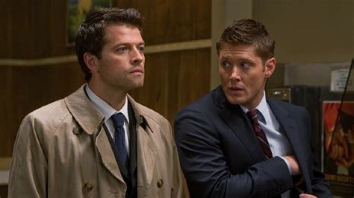 Castiel and Dean in Supernatural wearing suits