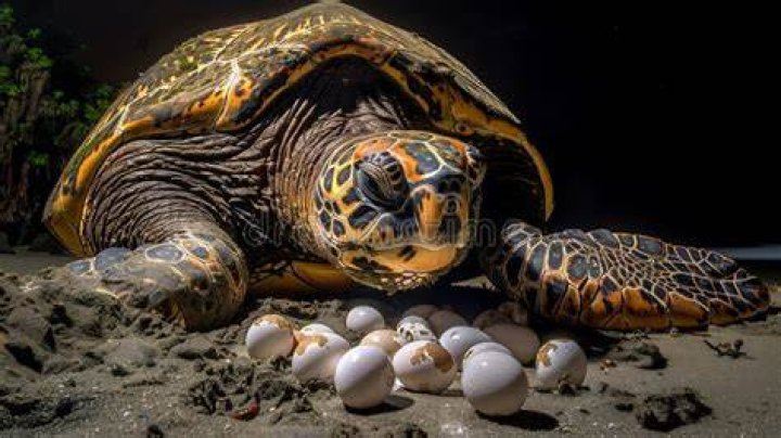 close up turtle eggs on ground