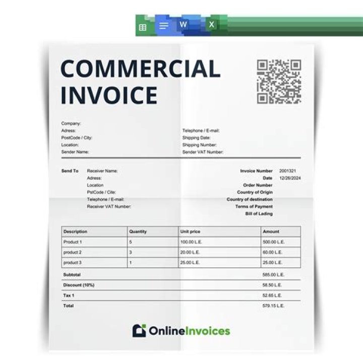 Commercial Invoice Template