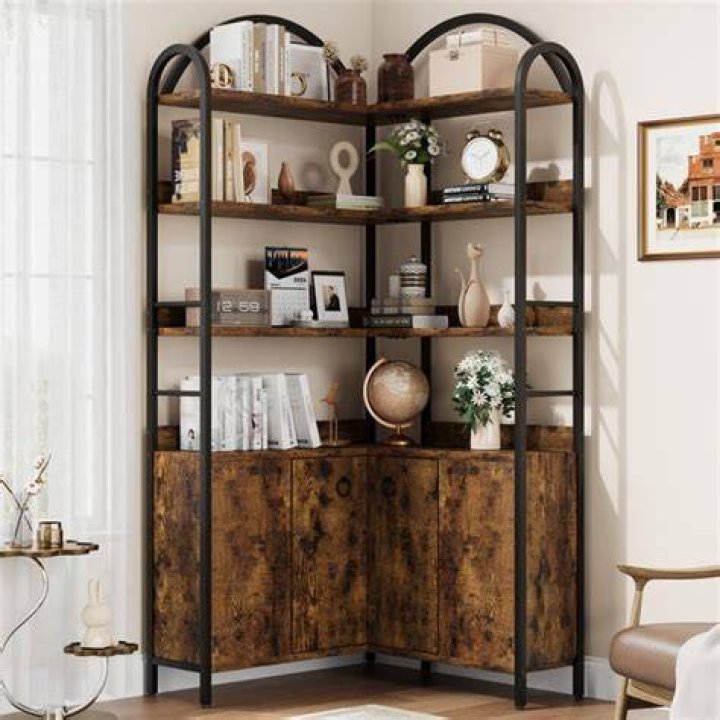 Corner living room with arched windows