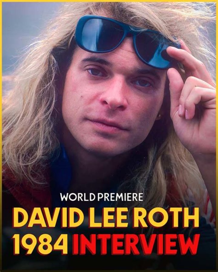 David Lee Roth, a picture of David Lee Roth doing mid-air splits and Sammy Hagar playing guitar