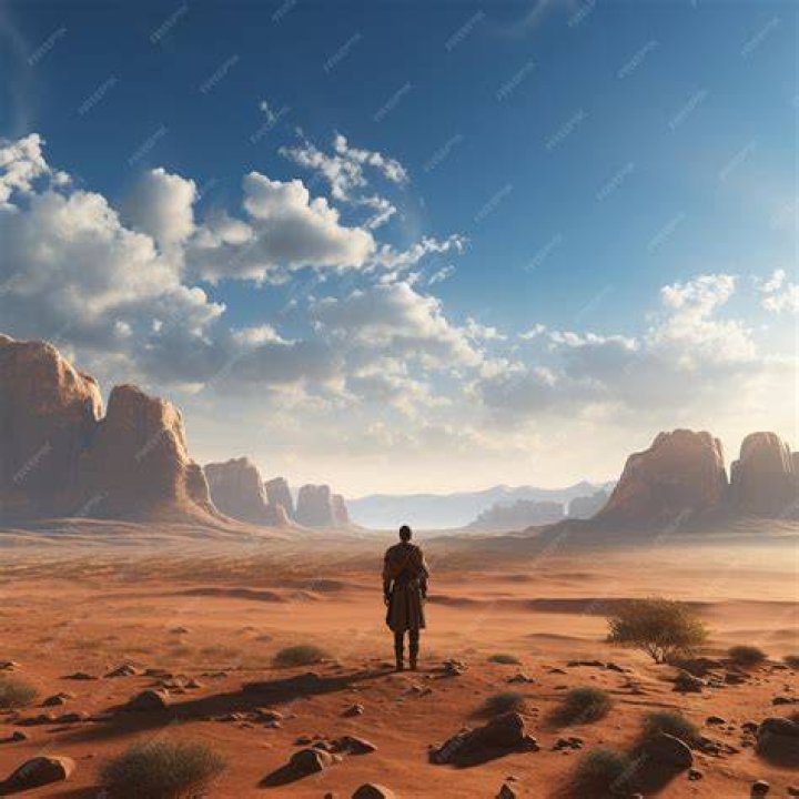 Diaz stands in the desert from Riddick