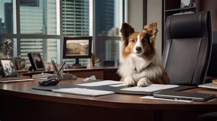 dog in the office