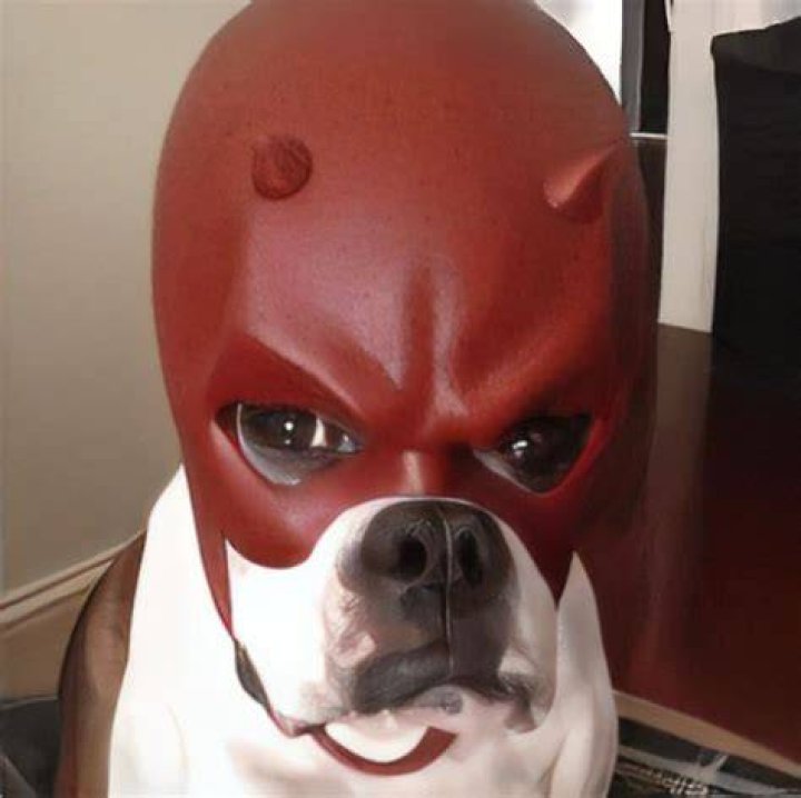 Dog with daredevil mask Blank Template Imgflip