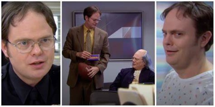 Dwight in the hospital on the phone in the office
