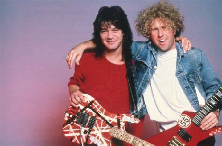 Eddie Van Halen and Sammy Hagar at a concert
