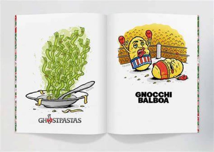 Ein Cartoonbuch voll kulinarischer Wortwitze "Pizzeria Disgusto" von