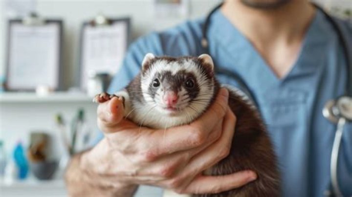 ferret in a vet clinic