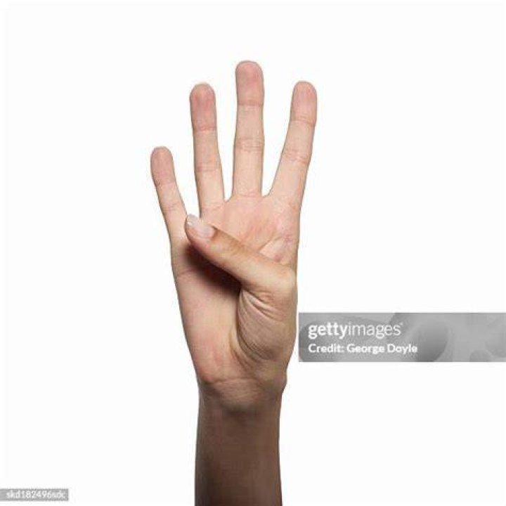 Hand holding up 4 fingers