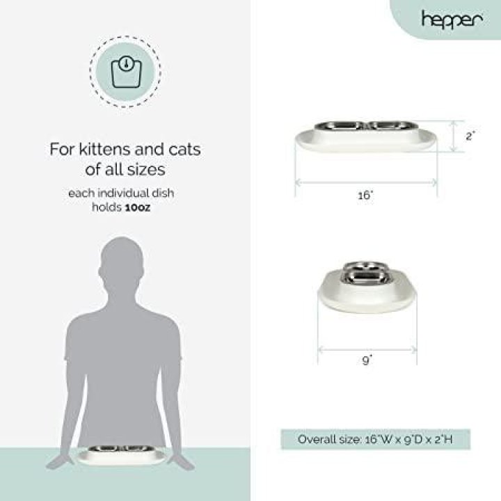Hepper 360 Cat Feeder, Stainless Steel, Anti-Chew...