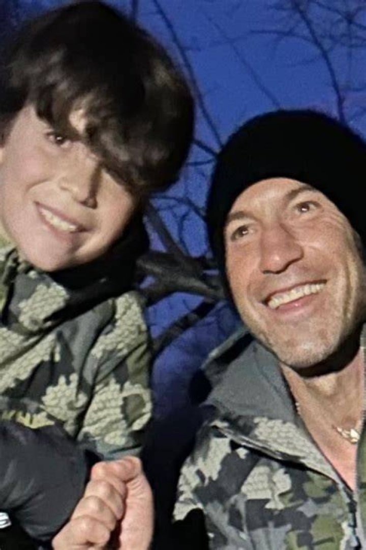 Jon Bernthal with his son and rescued dogs, Venice and Boss. in 2020