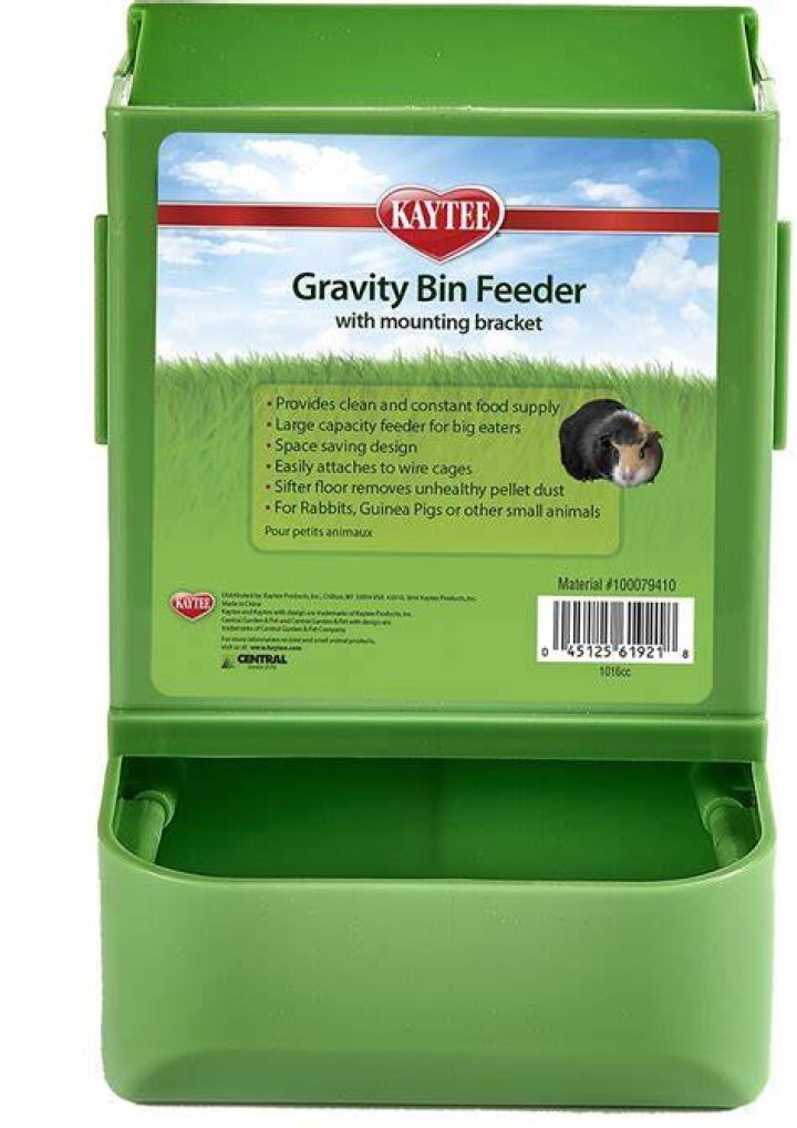 Kaytee Gravity Bin with Mounting Bracket Small Animal Feeder