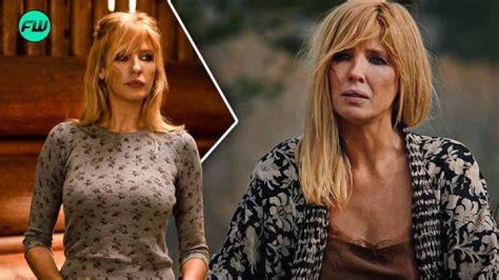 Kelly Reilly standing in between two men and looking sideways in Russian Dolls