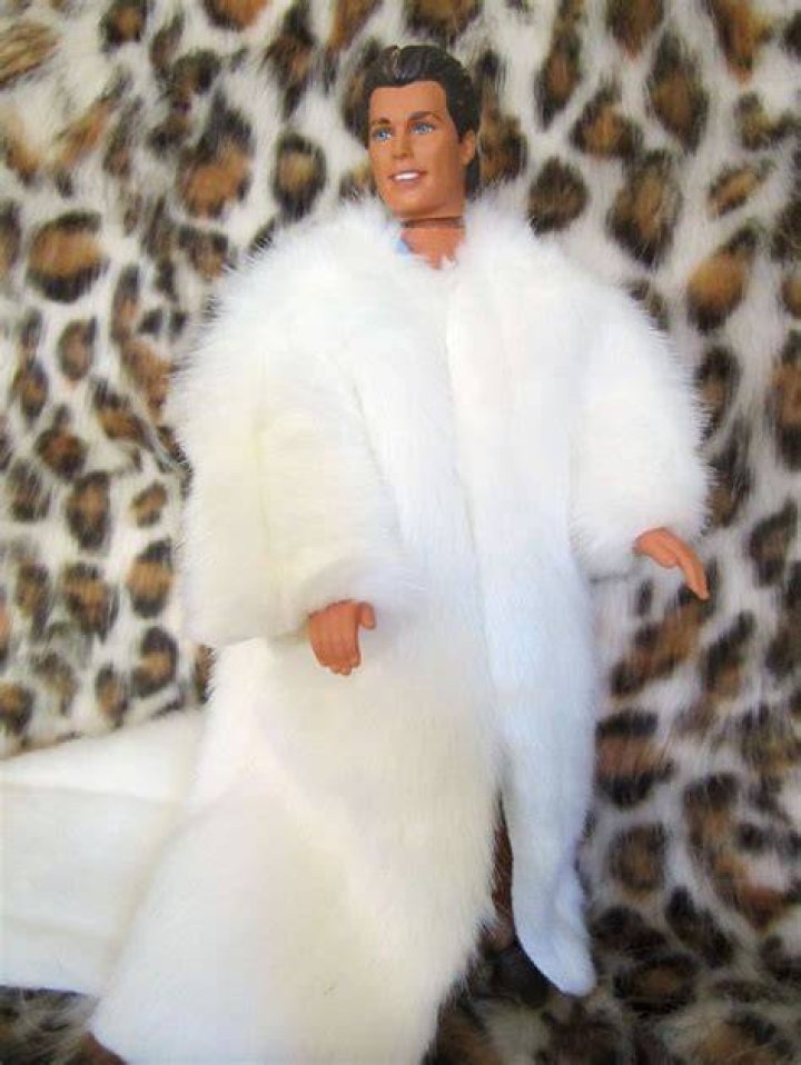 Ken Doll In Liberace Fur Coat Disney Characters Mickey Mouse, Liberace