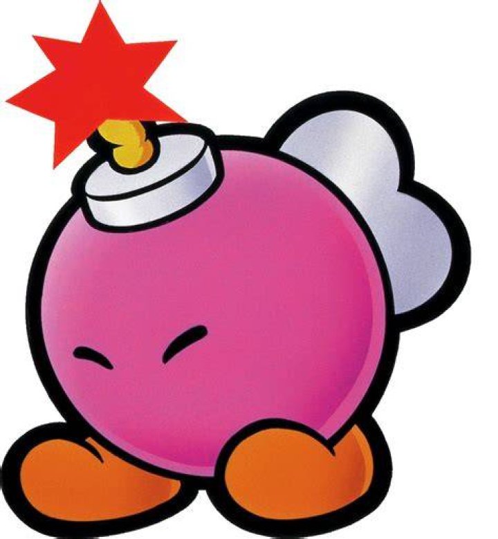Mario with a pink bomb in Star Haven in Paper Mario 64