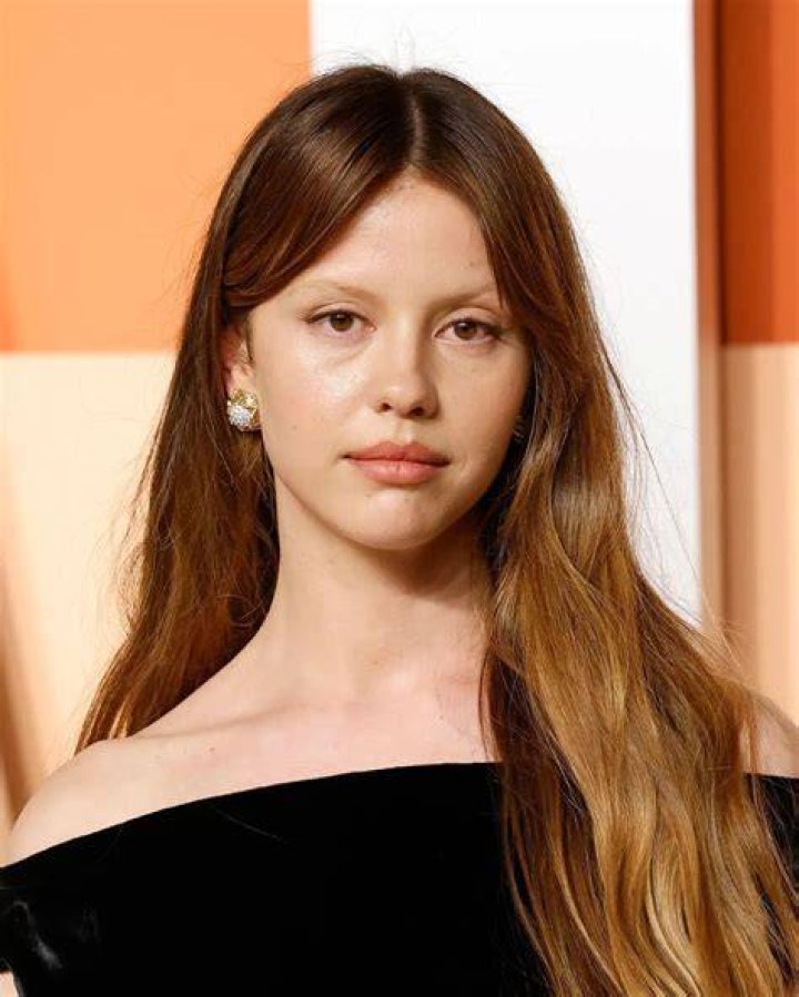 Mia Goth in a dressing room in X