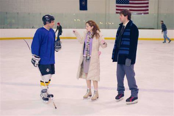 Michael Scott dressed in hockey gear in The Office