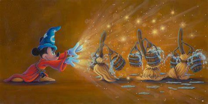 Mickey conjures up a spell in Fantasia.