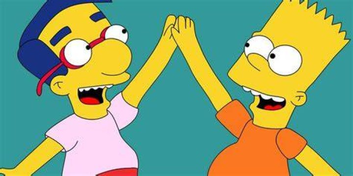 Millhouse and Bart high fiving