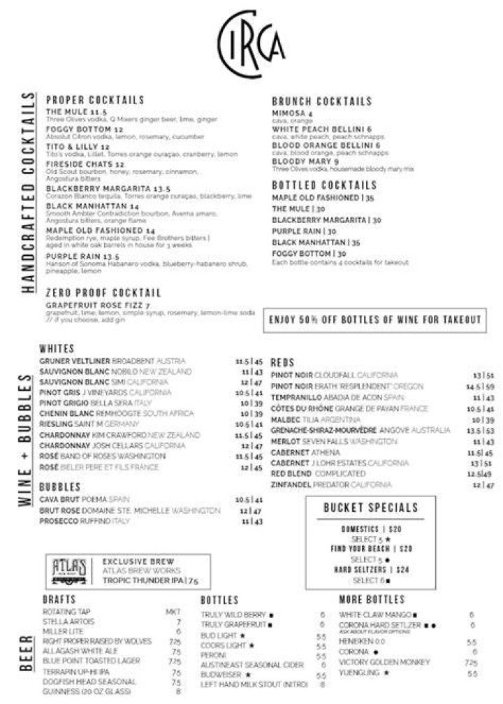 Order CIRCA at Foggy Bottom Delivery【Menu & Prices】 2221 I St NW
