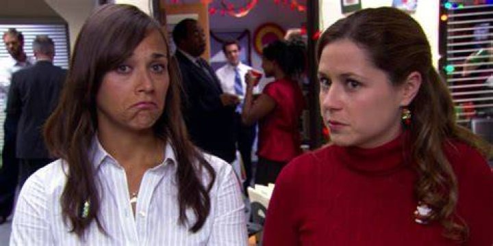 pam talking to karen - the office