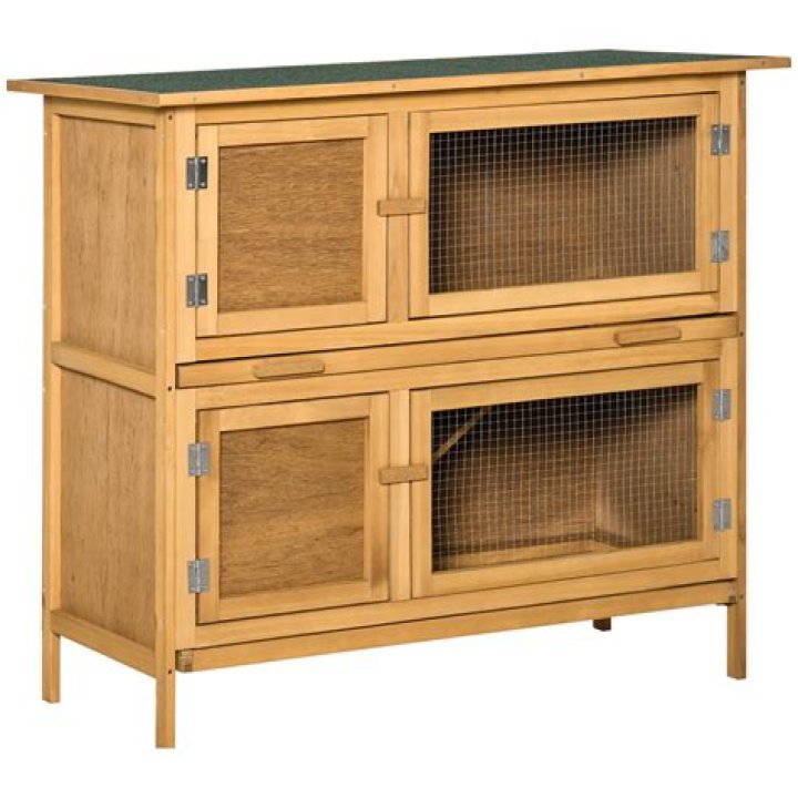 PawHut Solid Wood Rabbit Hutch