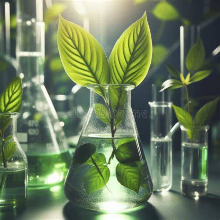 plants in beakers