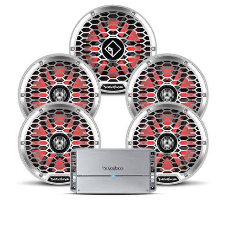 Rockford Fosgate M2-10H 10-inch marine speaker in white or white and stainless. Also available in black.