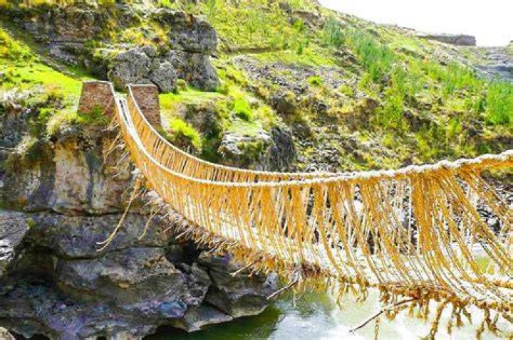 Rope bridge in Peru