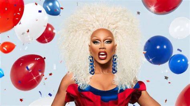 RuPaul surrounded by balloons in RuPaul's Drag Race.