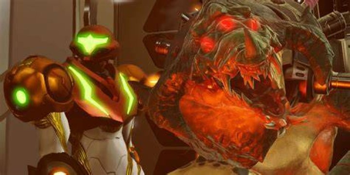 Samus prepares to fight Kraid in Super Metroid