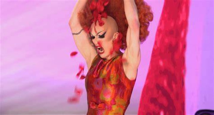 Sasha Velour removes her wig in RuPaul's Drag Race