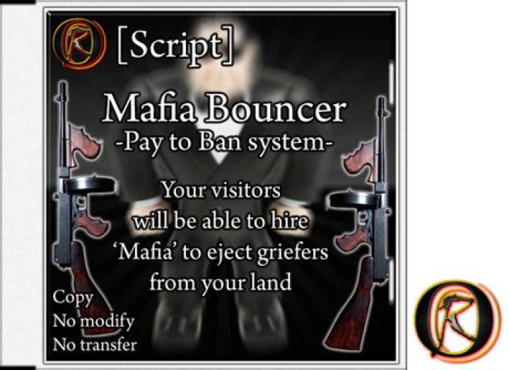 Second Life Marketplace Mafia Bouncer Pay to Ban system