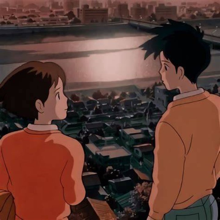 Shizuku and Seiji overlooking Tokyo.