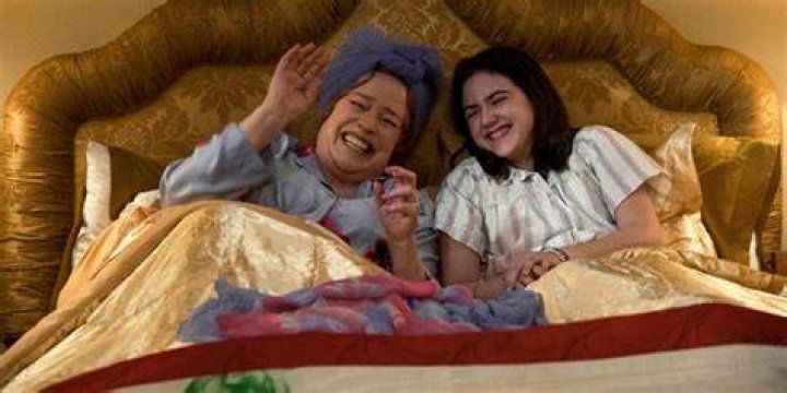 Silvia (Kathy Bates) and Margaret (Abby Ryder) Fortson laugh in Are You There God? It's Me Margaret