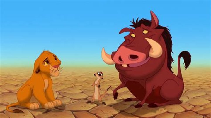 Simba talking to Timon and Pumbaa in The Lion King